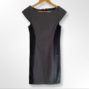 Alice + Olivia Gray Knit Dress W/ Leather Detail S ($350)